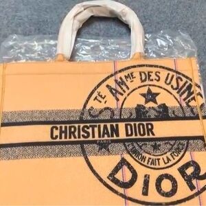 Beige and Black Canvas Tote